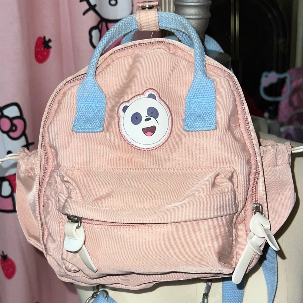 Pink and Blue Panda Backpack